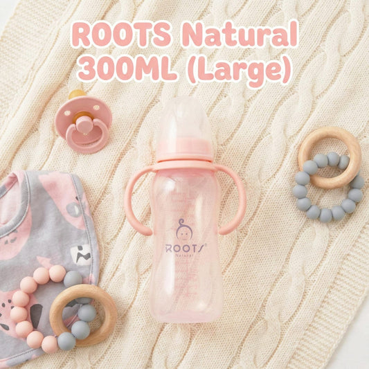 Roots Natural Classic 300ml Sipper Bottle - Pink Bear Edition
