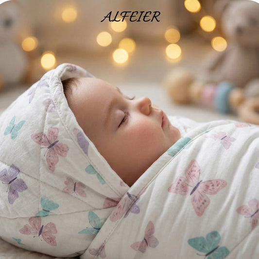 ALFEIER Whimsical Butterfly Quilted Swaddle Wrap