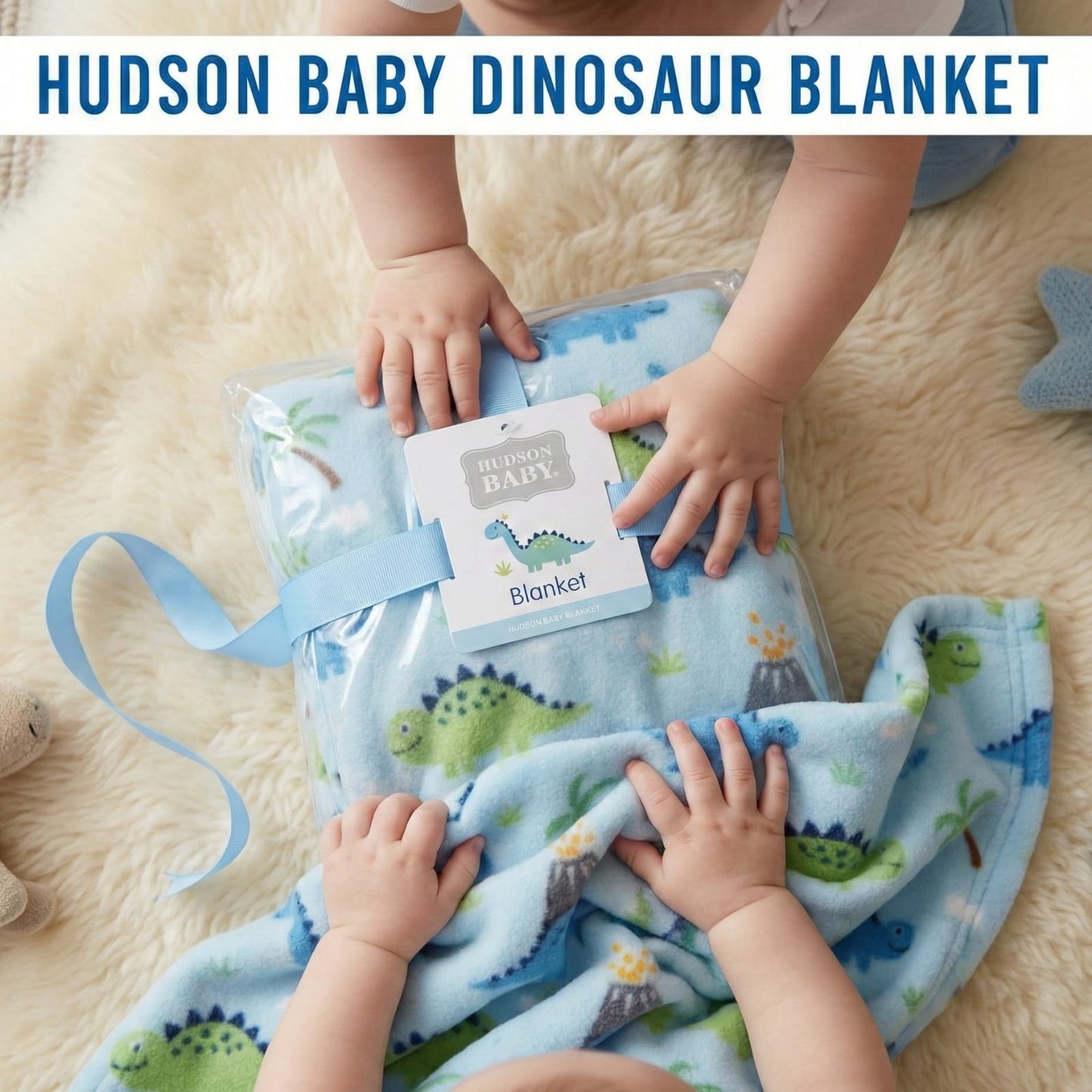 Hudson Baby "Dino Dreams" Ultra-Soft Fleece Blanket