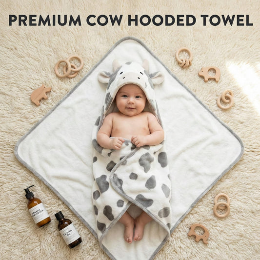 Luxury Cow Hooded Bath Towel