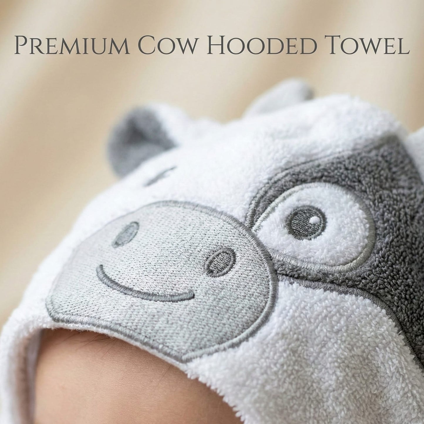 Luxury Cow Hooded Bath Towel