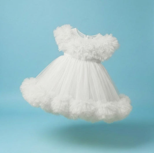 White Fluffy Fairy Party Dress