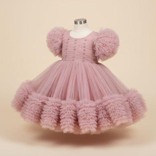 Dusty Pink Pearl Party Dress