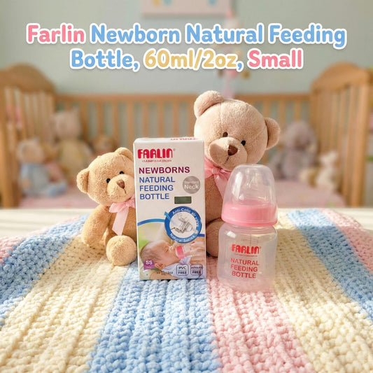 Farlin Newborn Natural Feeding Bottle with Anti-Colic System (60ml/2oz, Small)