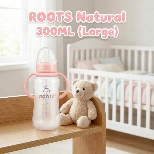 Roots Natural Classic 300ml Sipper Bottle - Pink Bear Edition