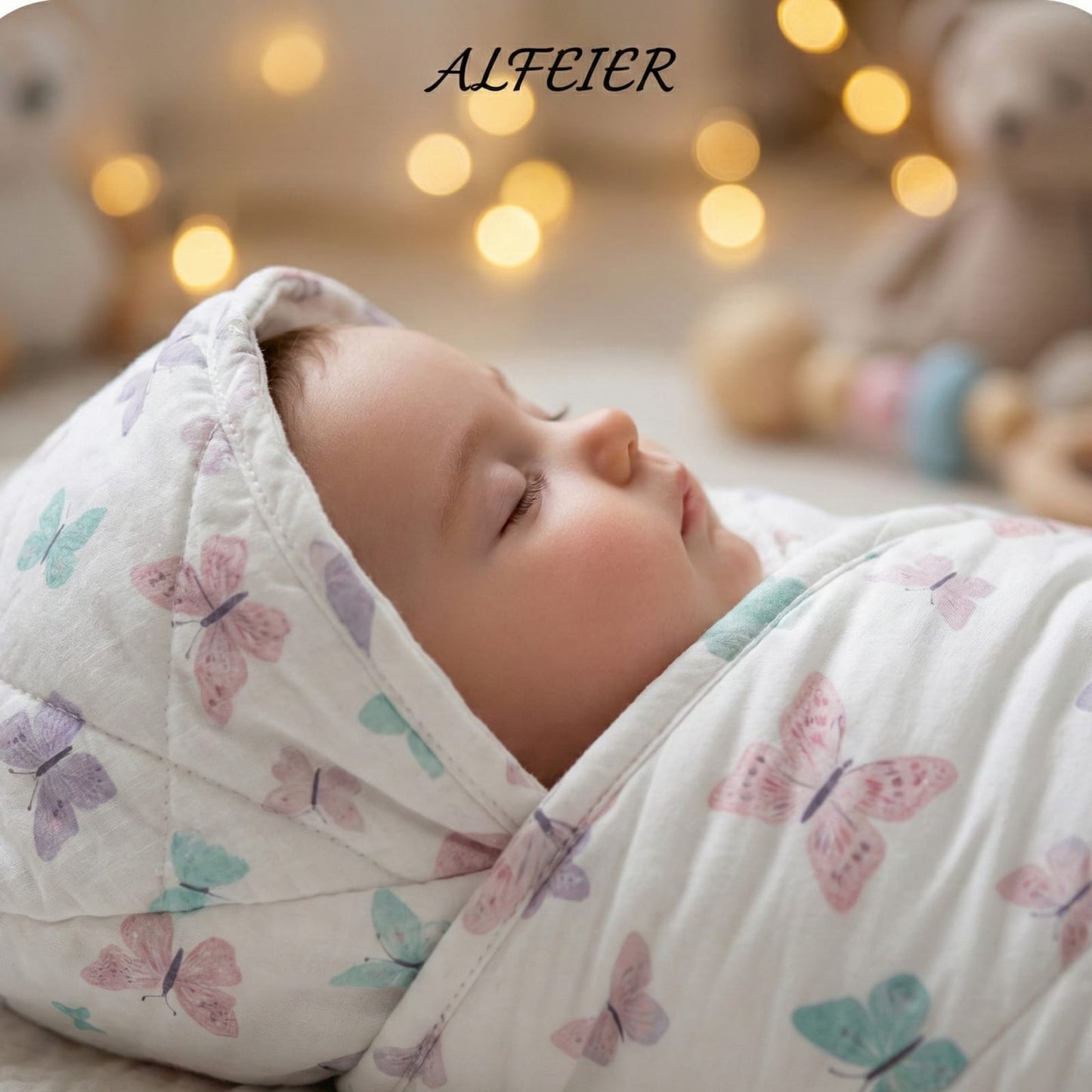 ALFEIER Whimsical Butterfly Quilted Swaddle Wrap