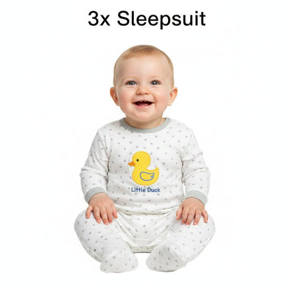 Dreamy Star Cotton Sleepsuit Trio (3-Pack)