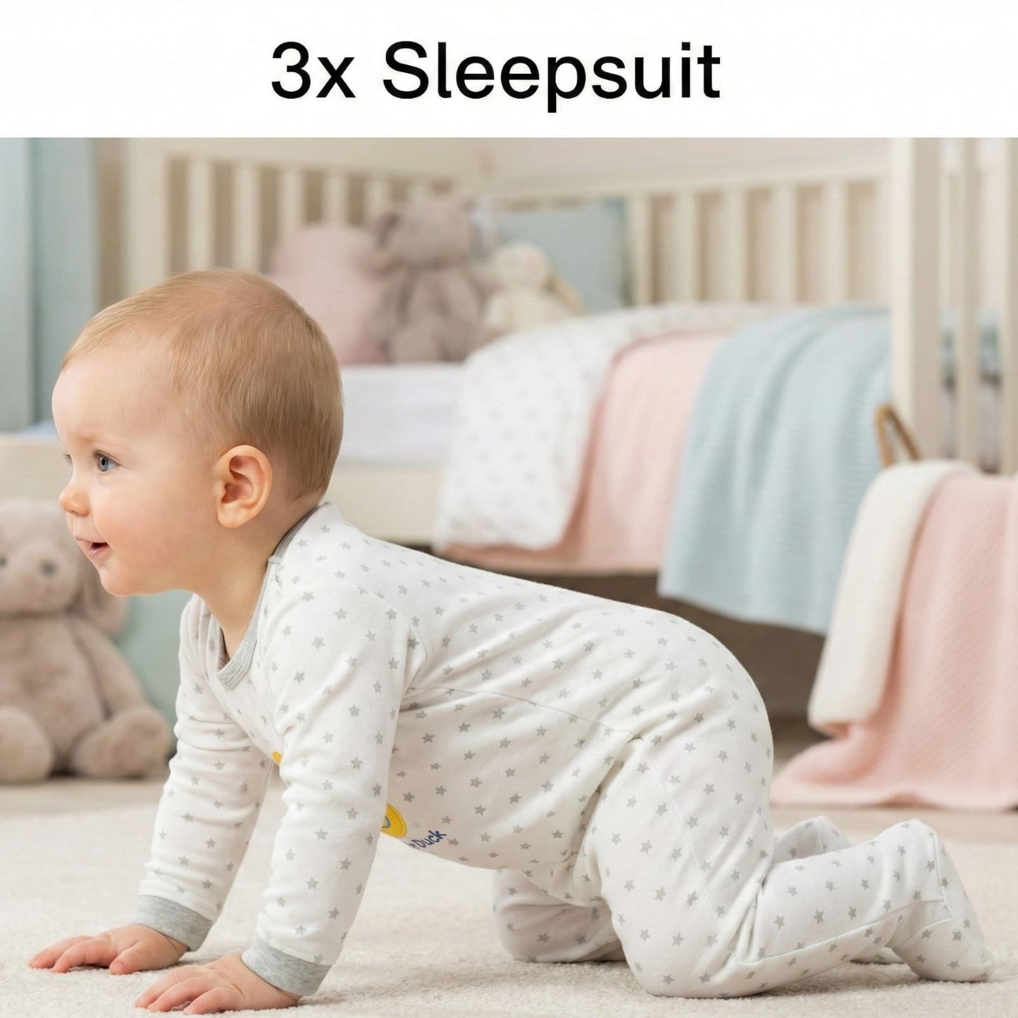 Dreamy Star Cotton Sleepsuit Trio (3-Pack)