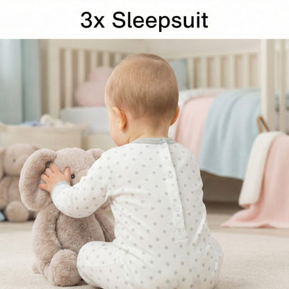 Dreamy Star Cotton Sleepsuit Trio (3-Pack)