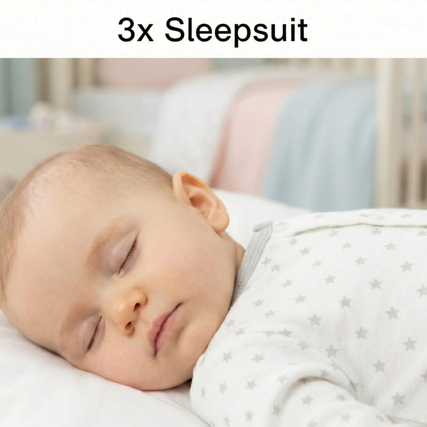 Dreamy Star Cotton Sleepsuit Trio (3-Pack)