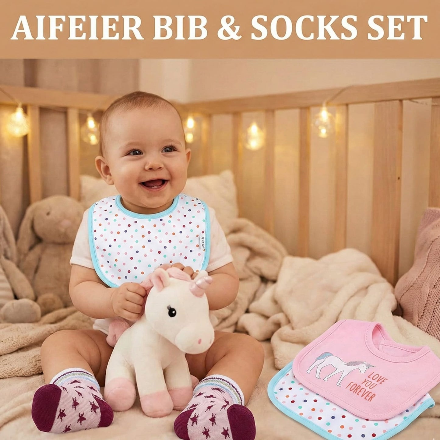 AIFEIER "Love You Forever" Bibs & Socks Essentials Kit
