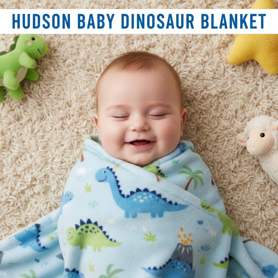 Hudson Baby "Dino Dreams" Ultra-Soft Fleece Blanket