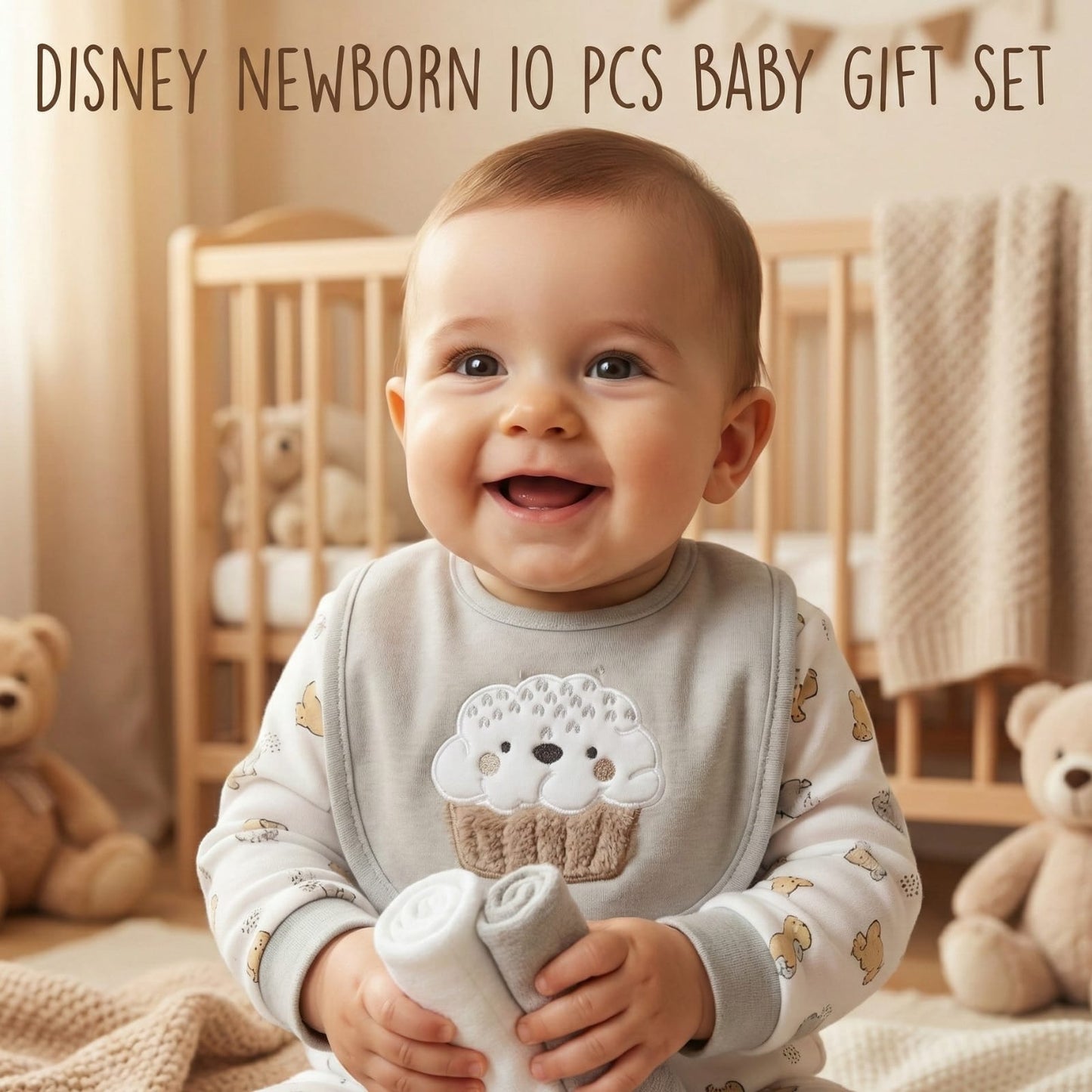 Disney Newborn Hedgehog & Bear 10-Piece Essentials Gift Set