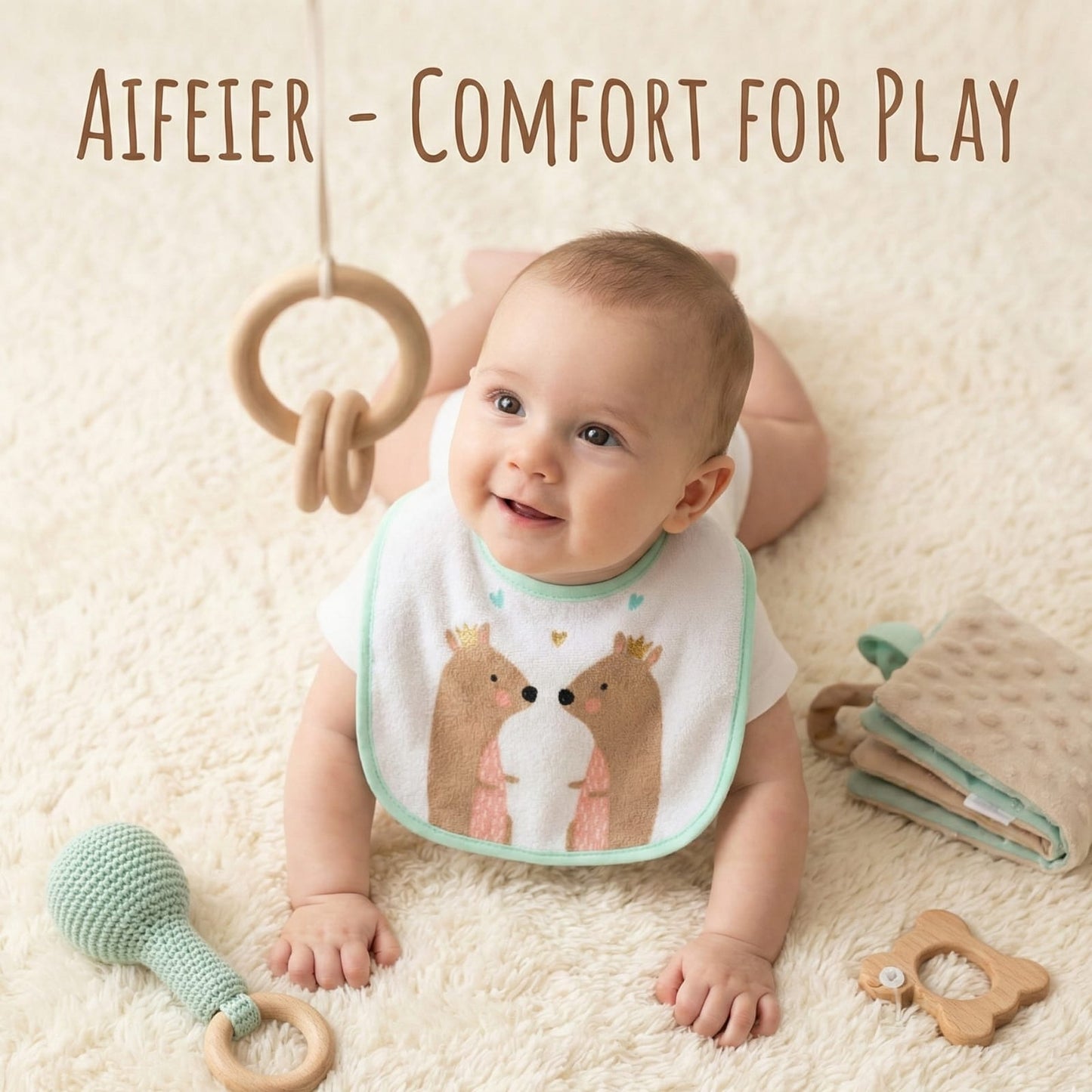 Adorable Squirrel Kiss Baby Bibs