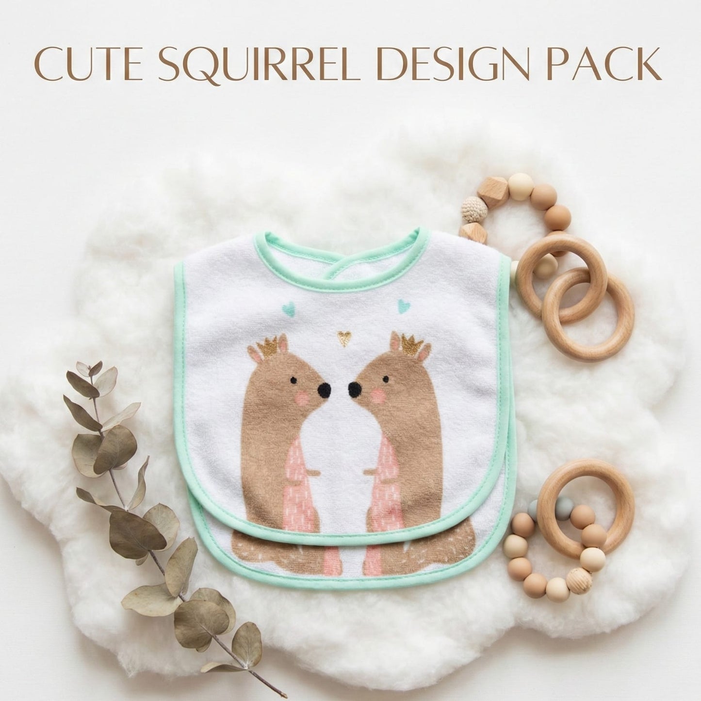 Adorable Squirrel Kiss Baby Bibs