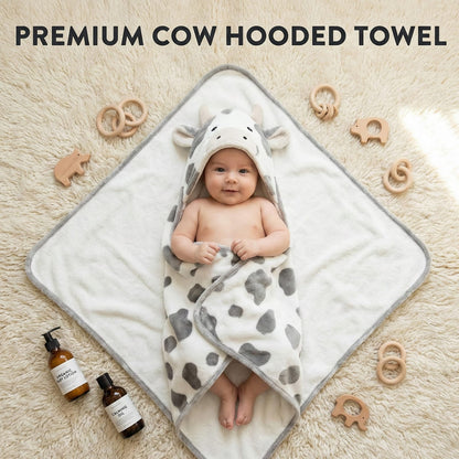 Luxury Cow Hooded Bath Towel