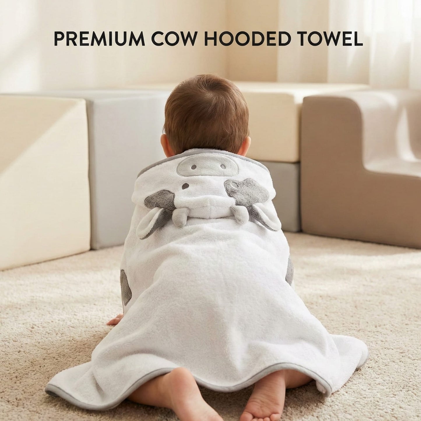 Luxury Cow Hooded Bath Towel