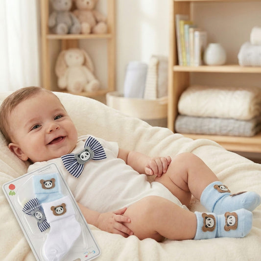 Panda Pals Sock & Bow Tie Trio