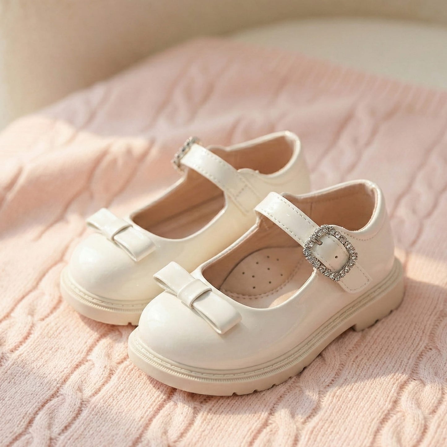 White Patent Sparkle-Step Baby Mary Janes
